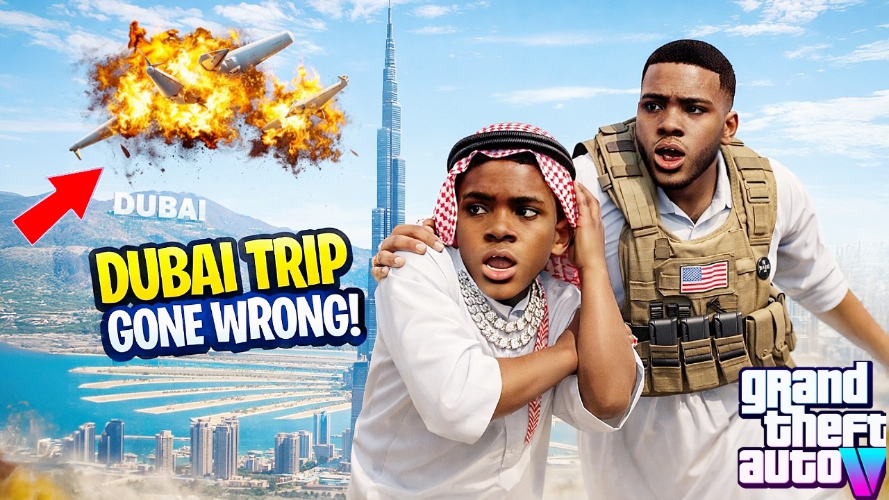😱👶🏽💥 Kid Franklin’s Most Dangerous Trip to Dubai During The War😱GTA 5 Kid Franklin Real Life Mod S2
