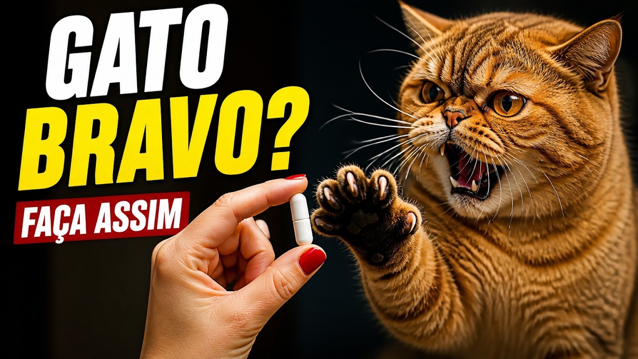 Como dar comprimido, remédio para GATOS BRAVOS sem levar mordida - Gatil Hauser