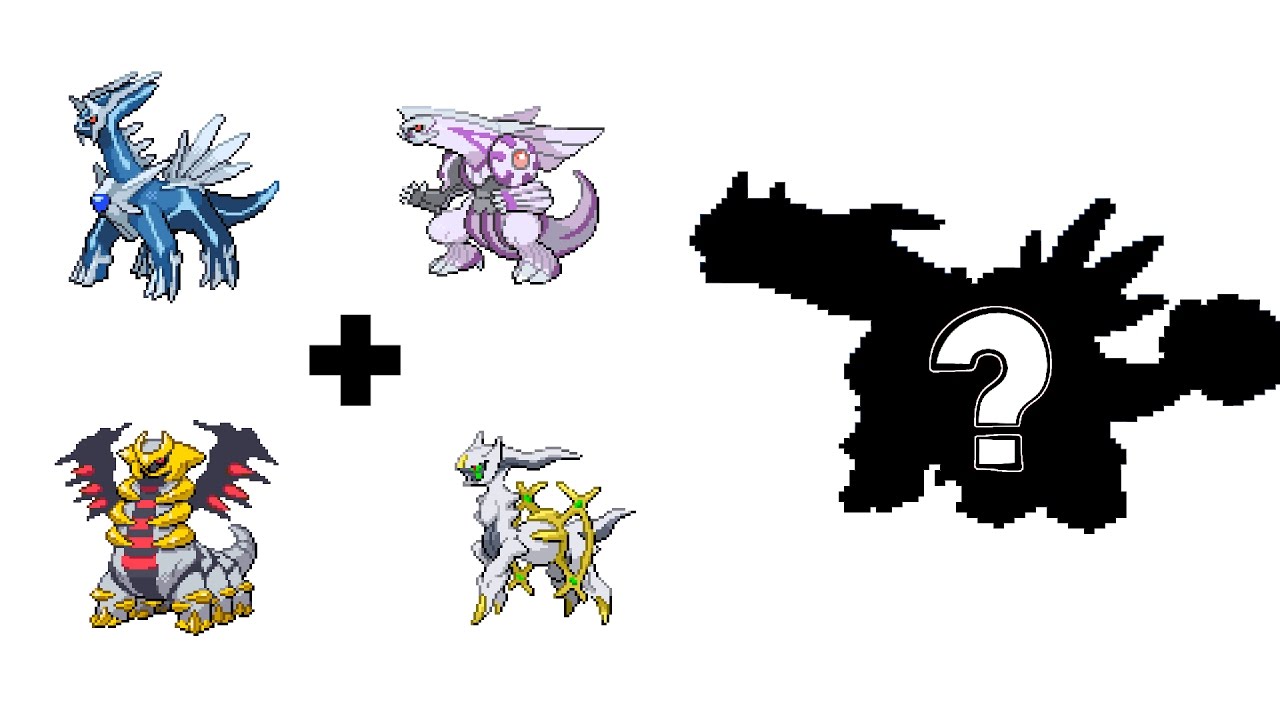 Pokemon Fusion Sprite: Request #12: Dialga, Palkia, Giratina and Arceus