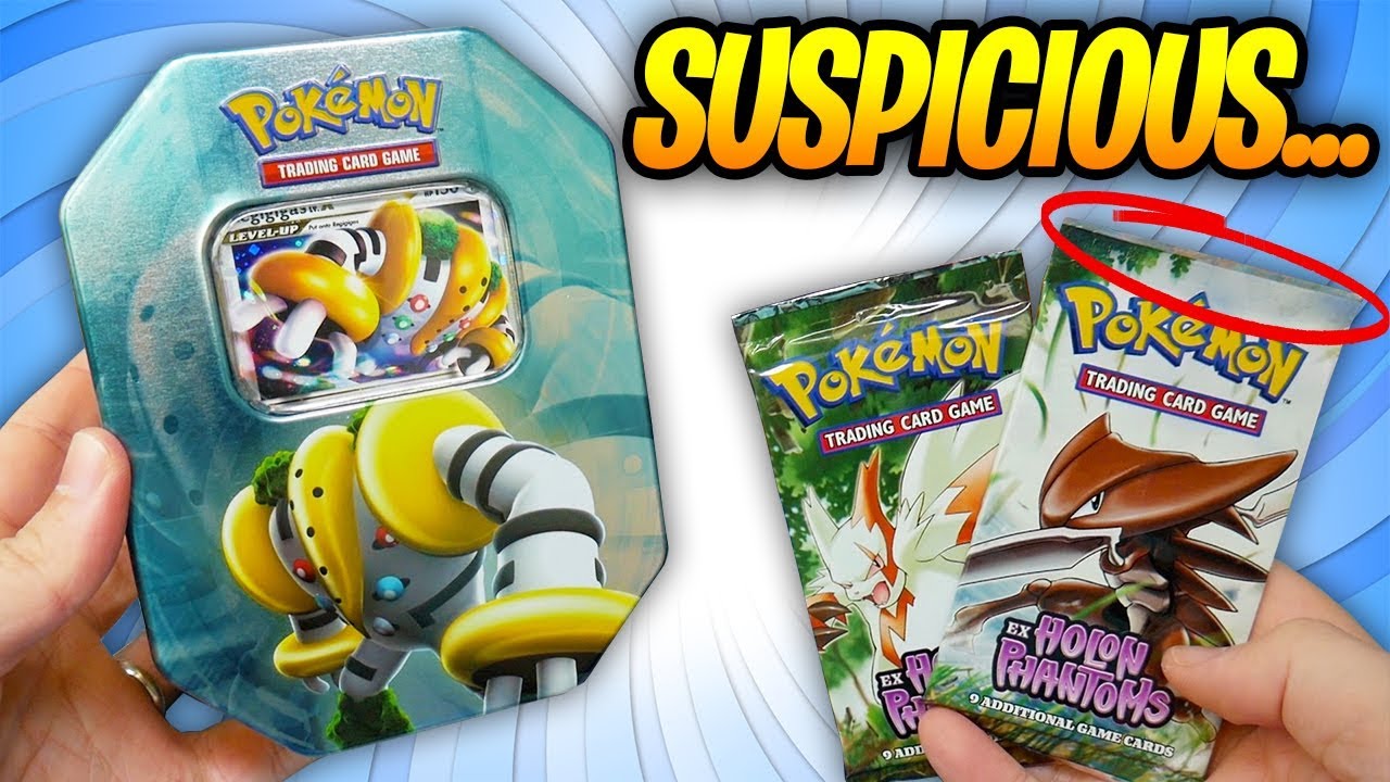Opening a Vintage Pokemon Tin Regigigas Lv.X! Suspicious packs from ebay = SCAM!