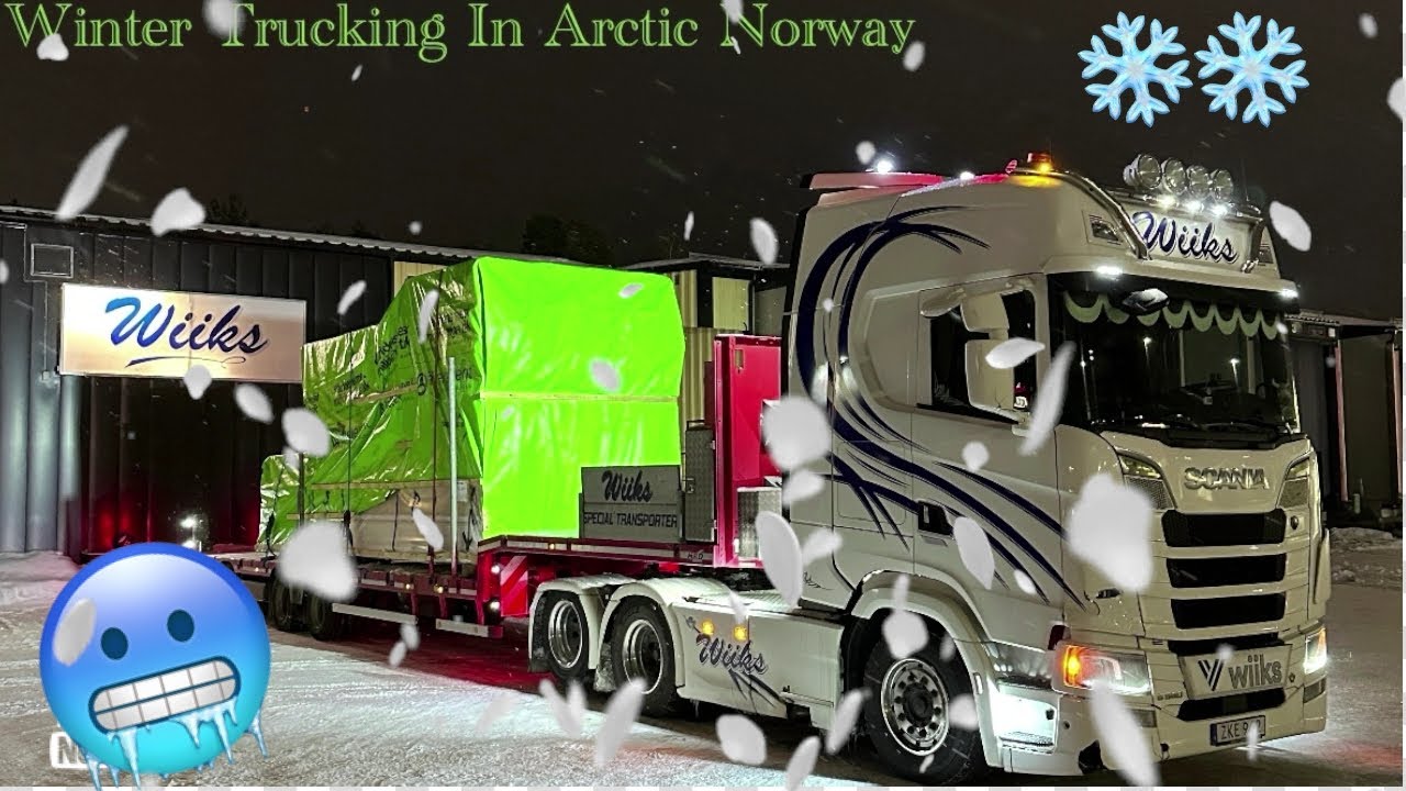 Winter Trucking in Norway over Bjørnfjell