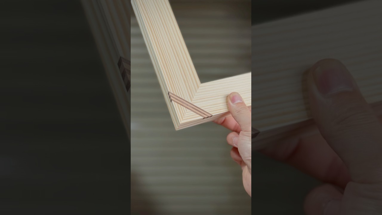 Stylish Miter Joint &mdash; No Router, Just a Miter Saw #shorts #woodworking #diy
