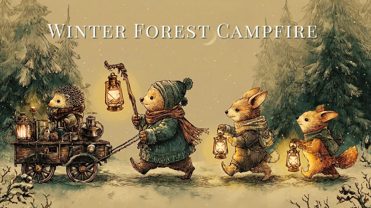 Winter Forest Campfire &ndash; Celtic Music | A Warm Night with Woodland Animals
