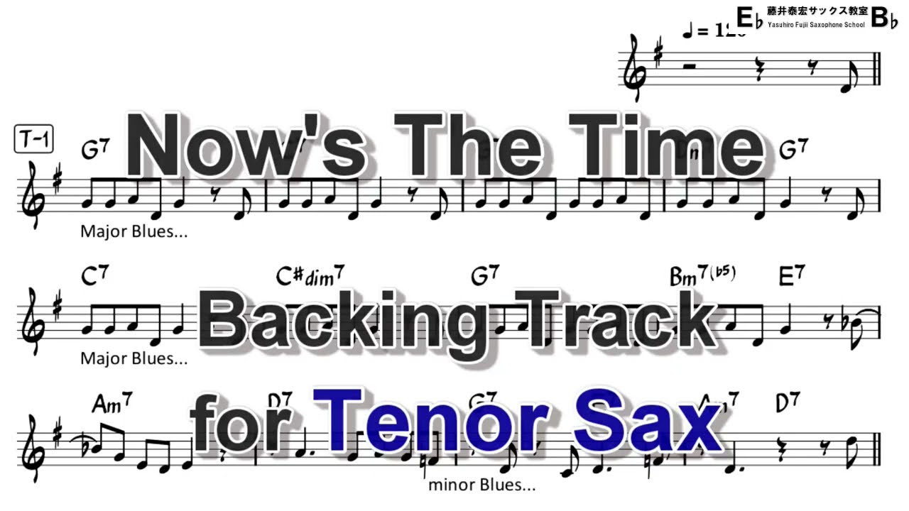 Now's the Time - Backing Track with Sheet Music for Tenor Sax