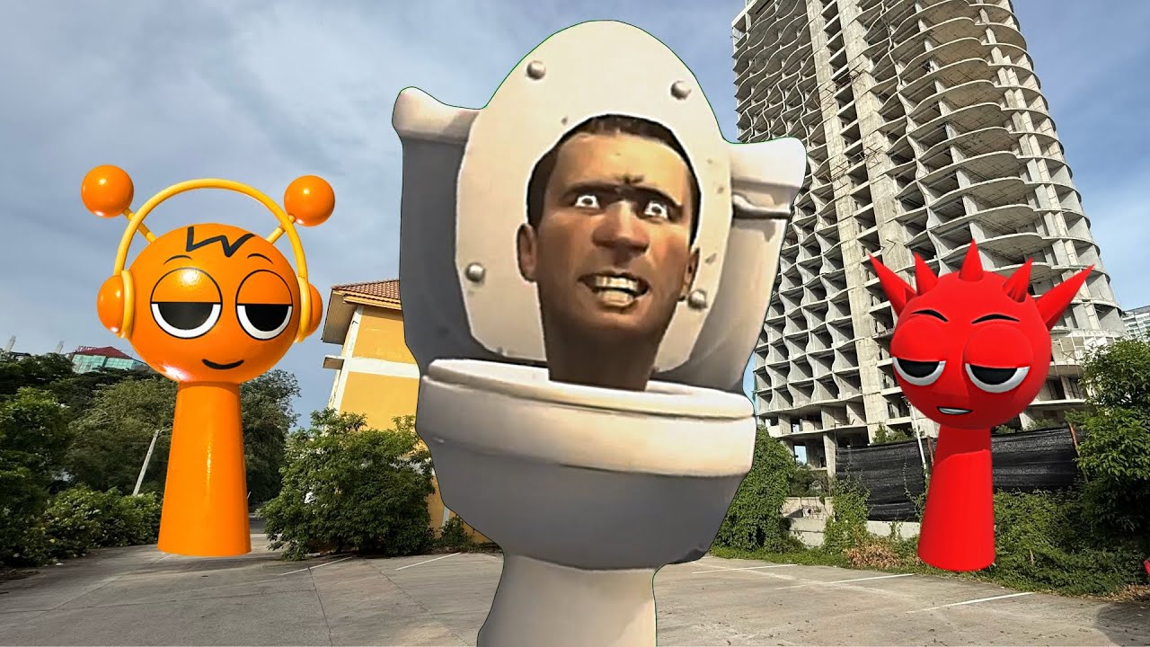 Skibidi Toilet Melawan Sprunki Animasi Dalam Kehidupan Nyata