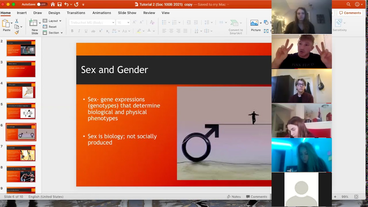 Soc 100B (lecture on sociological imagination, gender and sexuality, PackBack review)