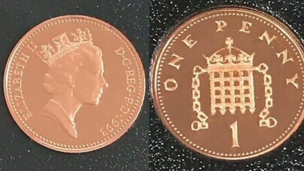 UK 1993 1p ONE PENNY Coin VALUE + REVIEW Queen Elizabeth II 1p PROOF