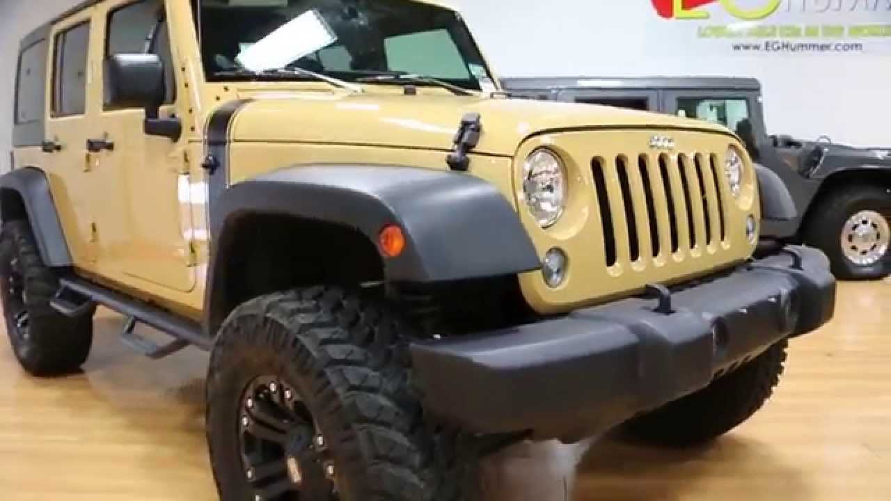 Lifted 2014 Jeep Wrangler Unlimited For Sale~Sand Dune~XD Wheels~Navigation~Converse Interior