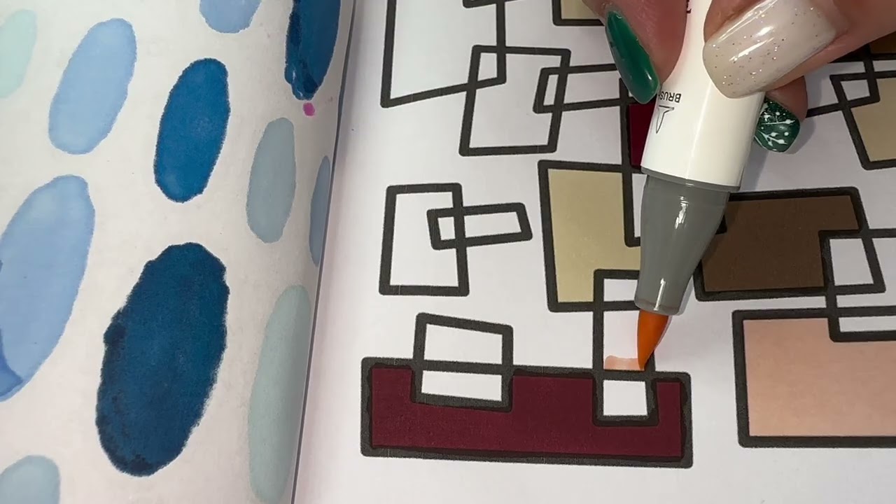 Oddly Satisfying Geometric Coloring ✨ ASMR Marker Sounds | No Talking 🤫
