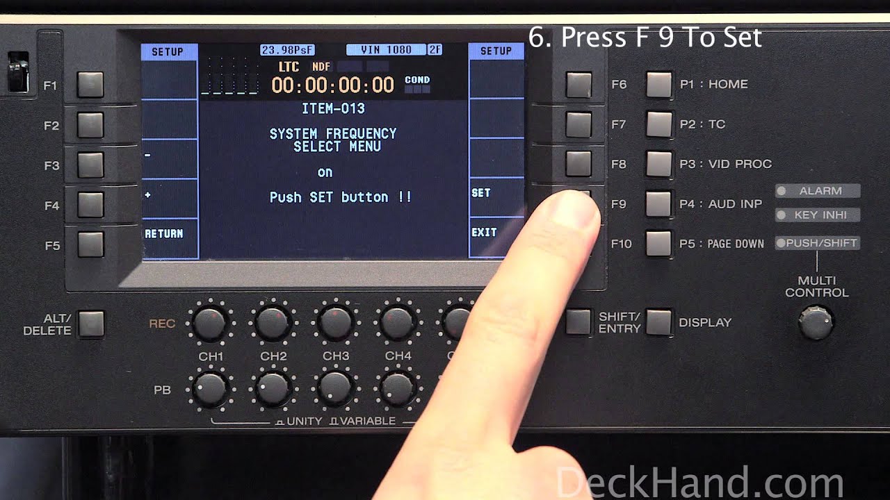 How to Change System Frequency on a Sony HDW-D1800