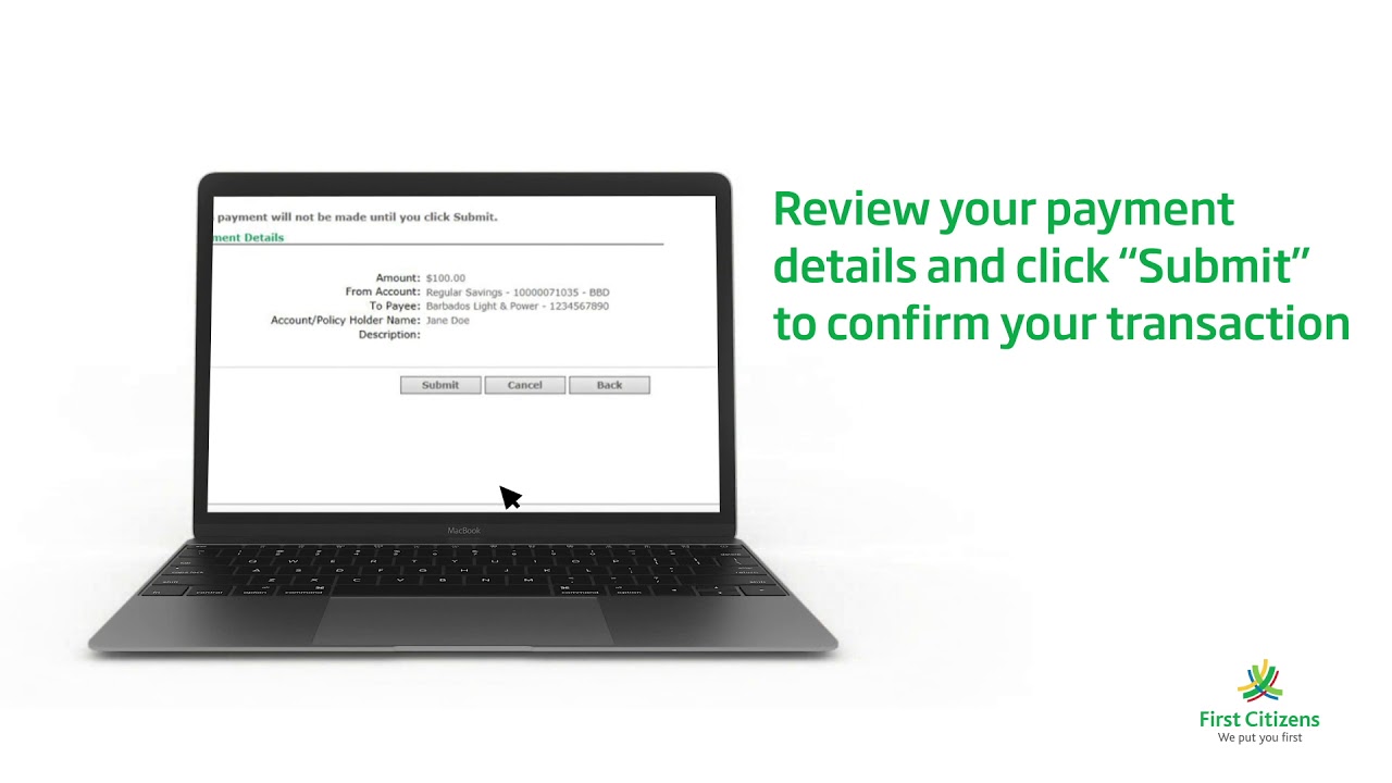 First Citizens Barbados - How to make a Payment Via Online Banking