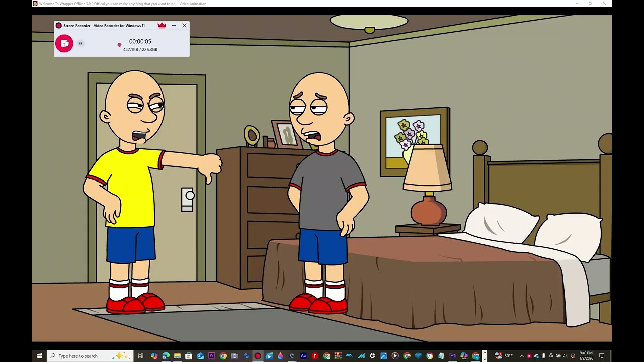 Classic Caillou says yes Family Guy/grounded