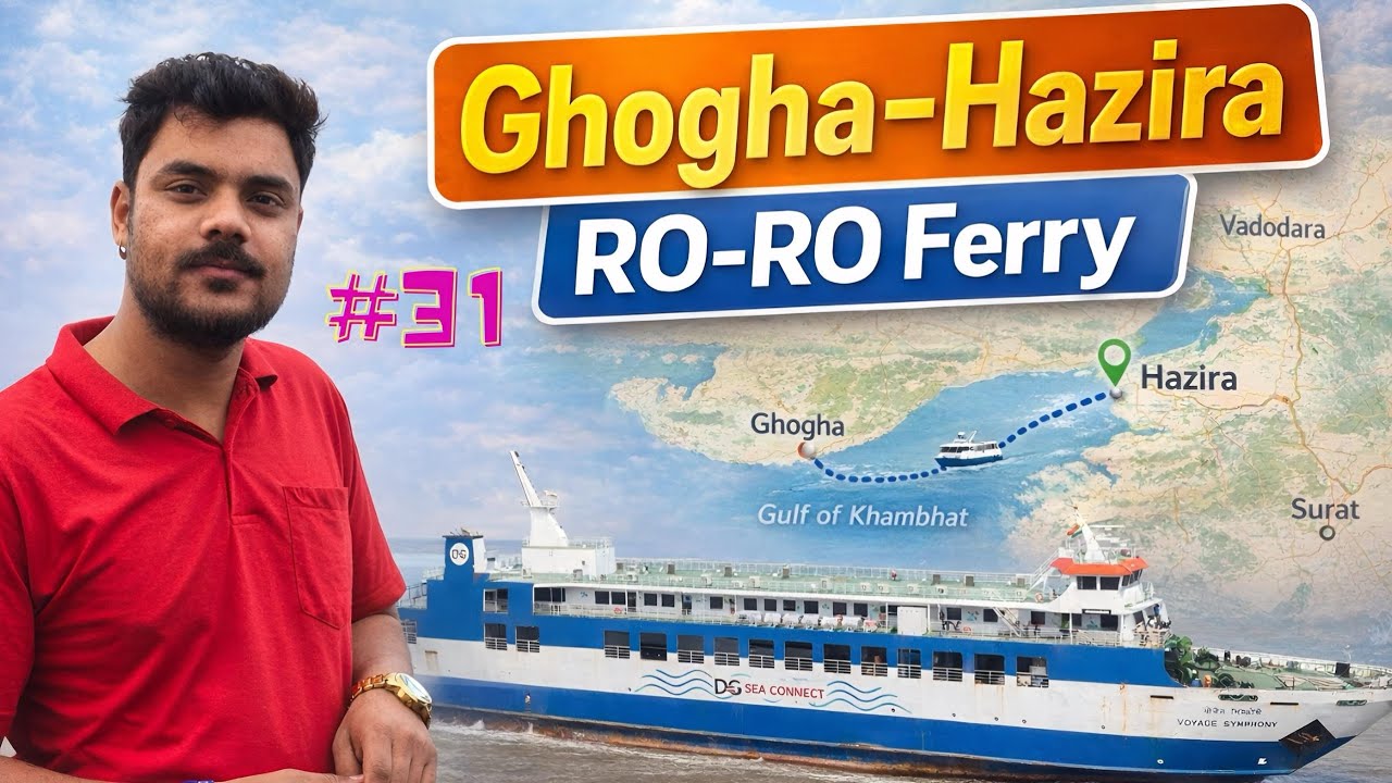 Vlog - 49 | 8–10 Hours Saved! Ghogha–Hazira RO-RO Ferry ⛴️😱 | Harjashan Uncharted
