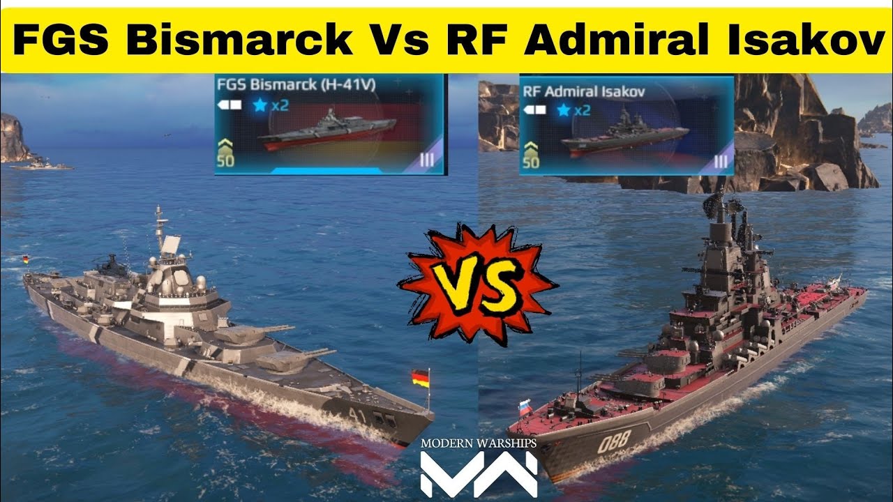 FGS Bismarck Vs RF Admiral Isakov | Modern Warships