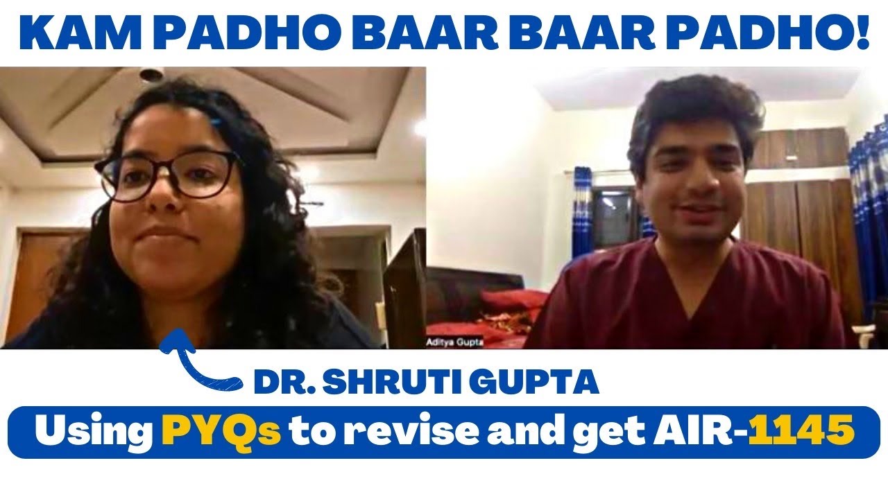 I could not revise - PYQs to the rescue - Interview with Dr. Shruti - AIR 1145!