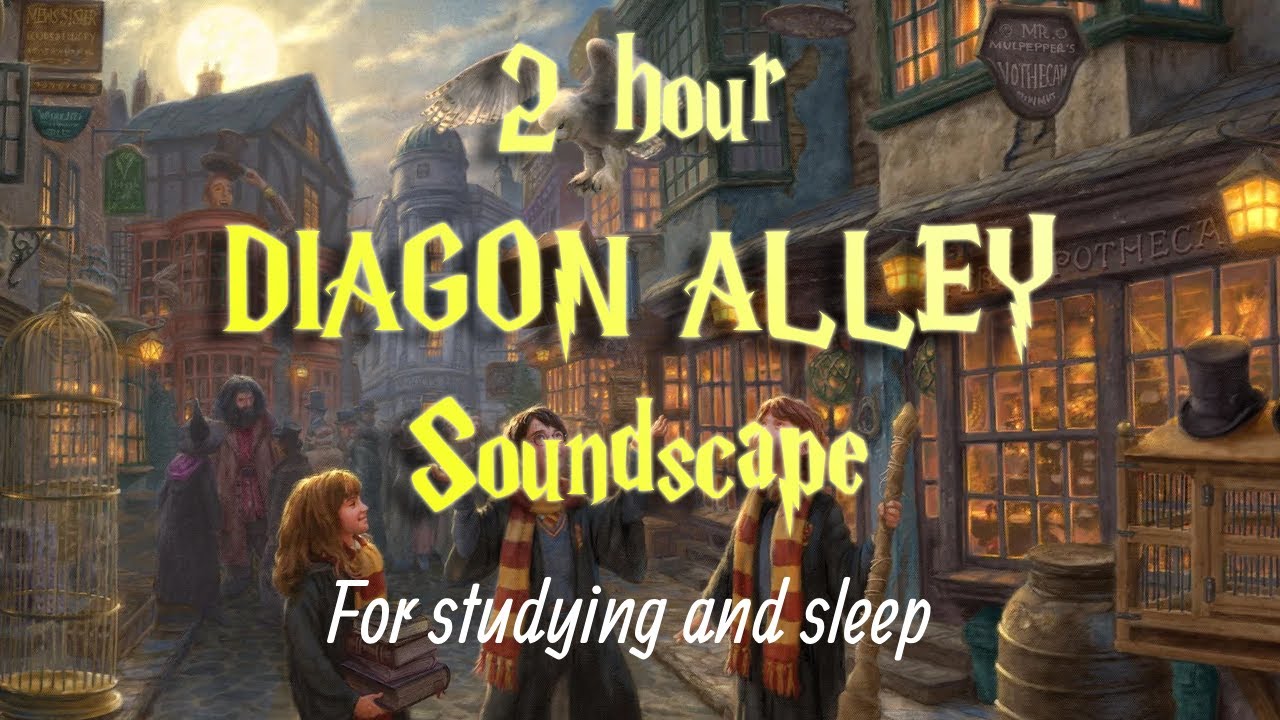 Diagon Alley Ambient Soundscape 🏮 | 2 Hours of Magical Shop & Street Sounds | Study & Relax
