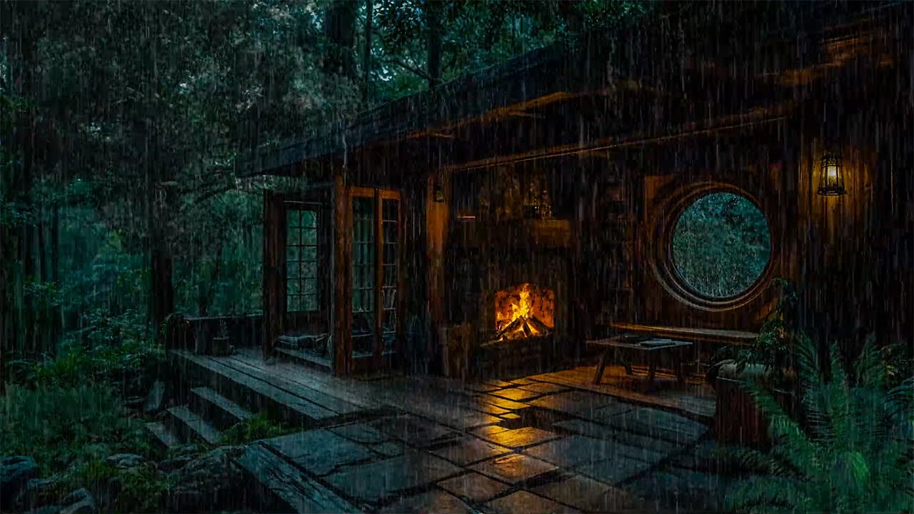 No ADS 🌧️ Thunderstorm in the Misty Forest | Rainfall Sounds for Sleeping Fast & Calm Mind
