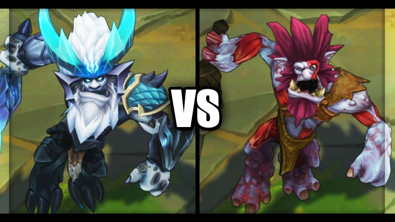 Dragonslayer Trundle vs Traditional Trundle Skins Comparison (League of Legends)