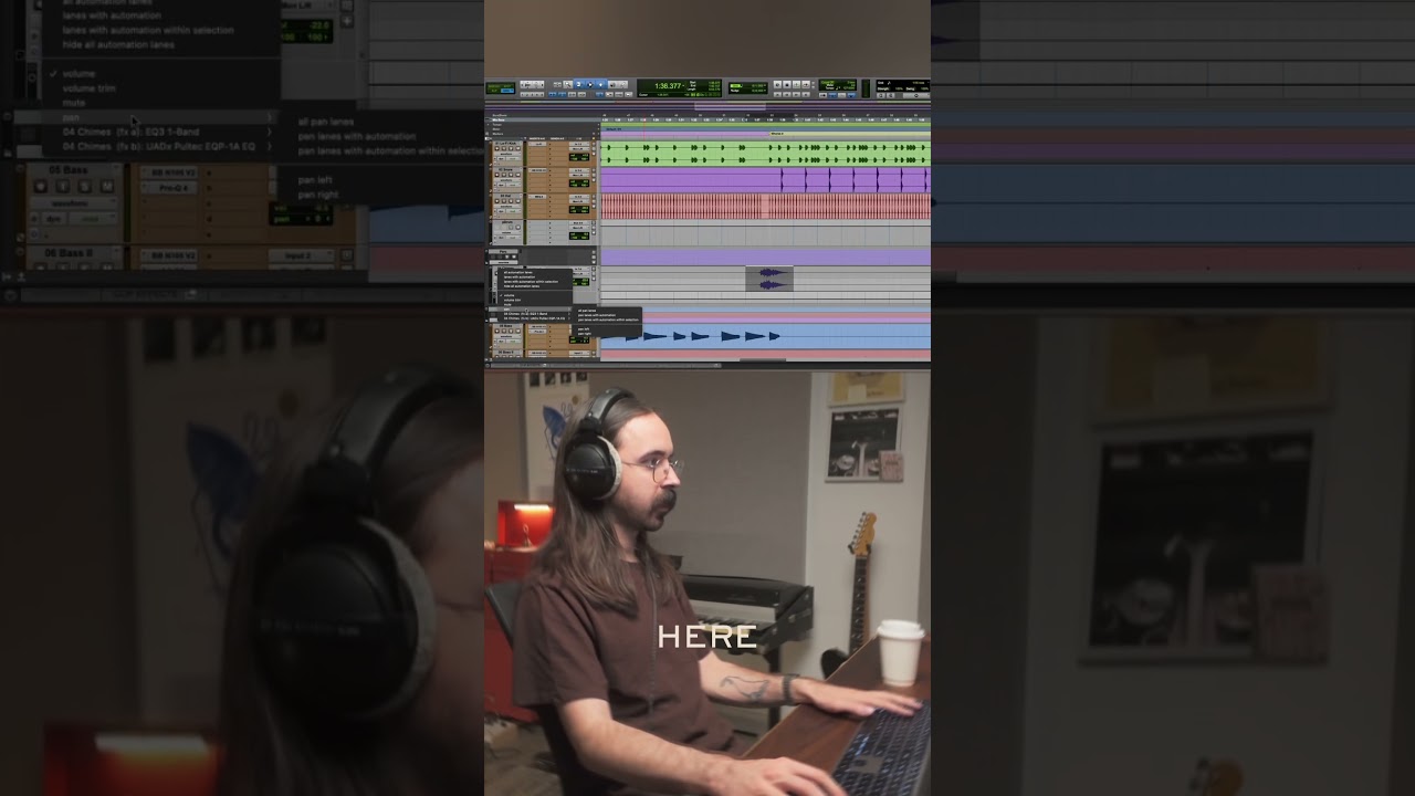 Самый простой способ панорамирования стереодорожки в Pro Tools #студиязаписи #protools #микширова...