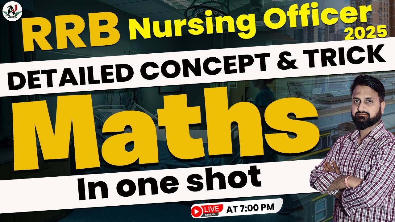 RRB NURSING OFFICER-2025| NORCET | KGMU | SGPGI | MATHS  | Special MCQ🔥| By: - Jitendra Sir