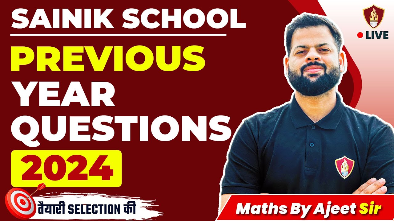 Maths Previous Year Questions 2024 | Sainik School Coaching | Math Class 6