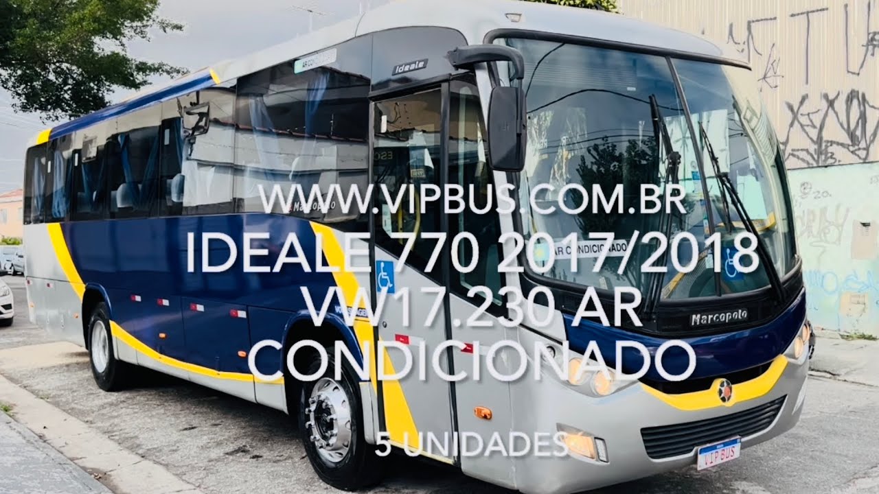 Marcopolo Ideale 770, VW17.230, 2017/2018 ar condicionado R$390.000,00 Vip Bus