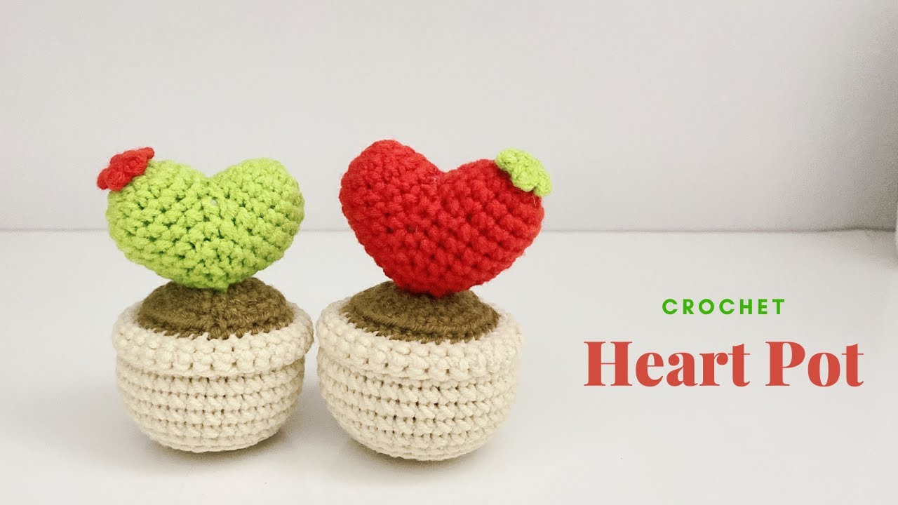 Crochet Heart Pot 💖 Crochet Gift Ideas for Valentine's Day 💖 Step By Step Tutorial