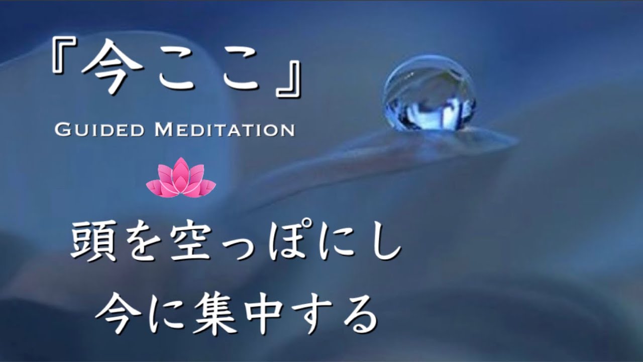 【誘導瞑想】『今ここ』｜頭を空っぽにして今に集中する｜自分の今を大切にする
