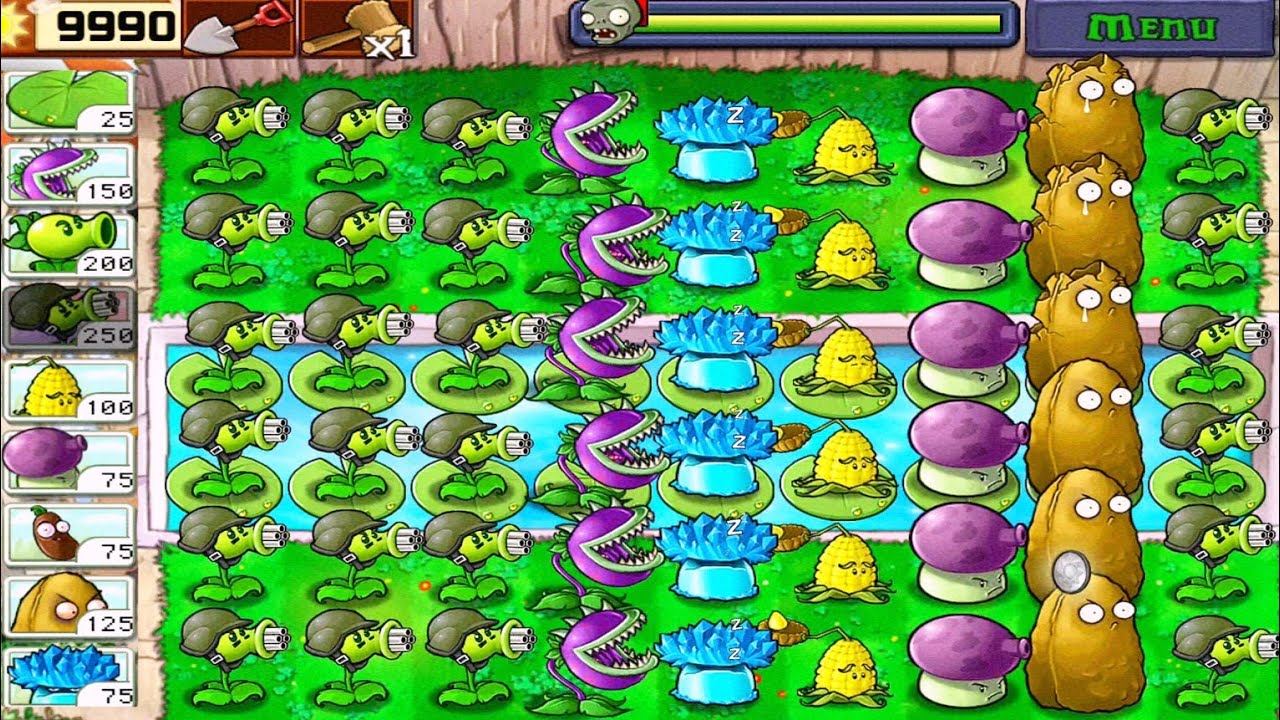 Plants vs Zombies || Gatling Pea vs All Out Zombies || Last Stand Endless || Full Highlight HD 