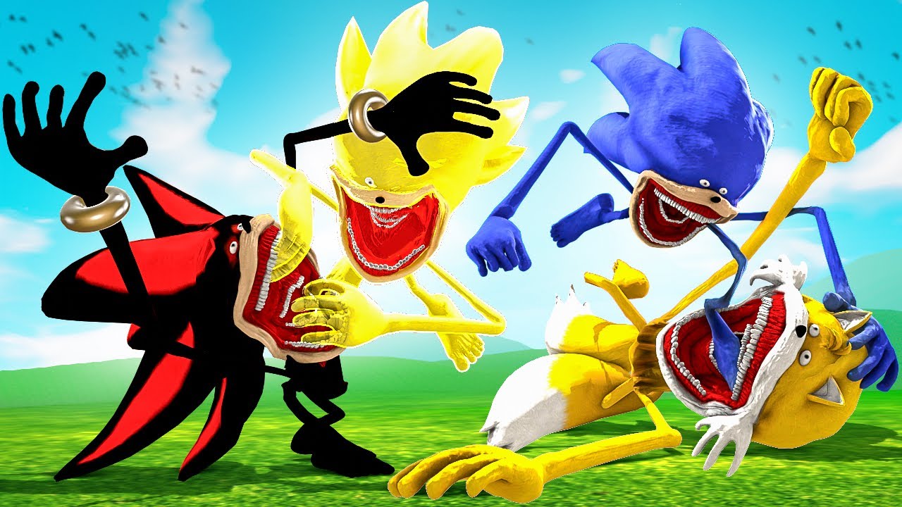 Дрон ловит ШИН СОНИКА, сражающихся ДРУГ С ДРУГОМ...