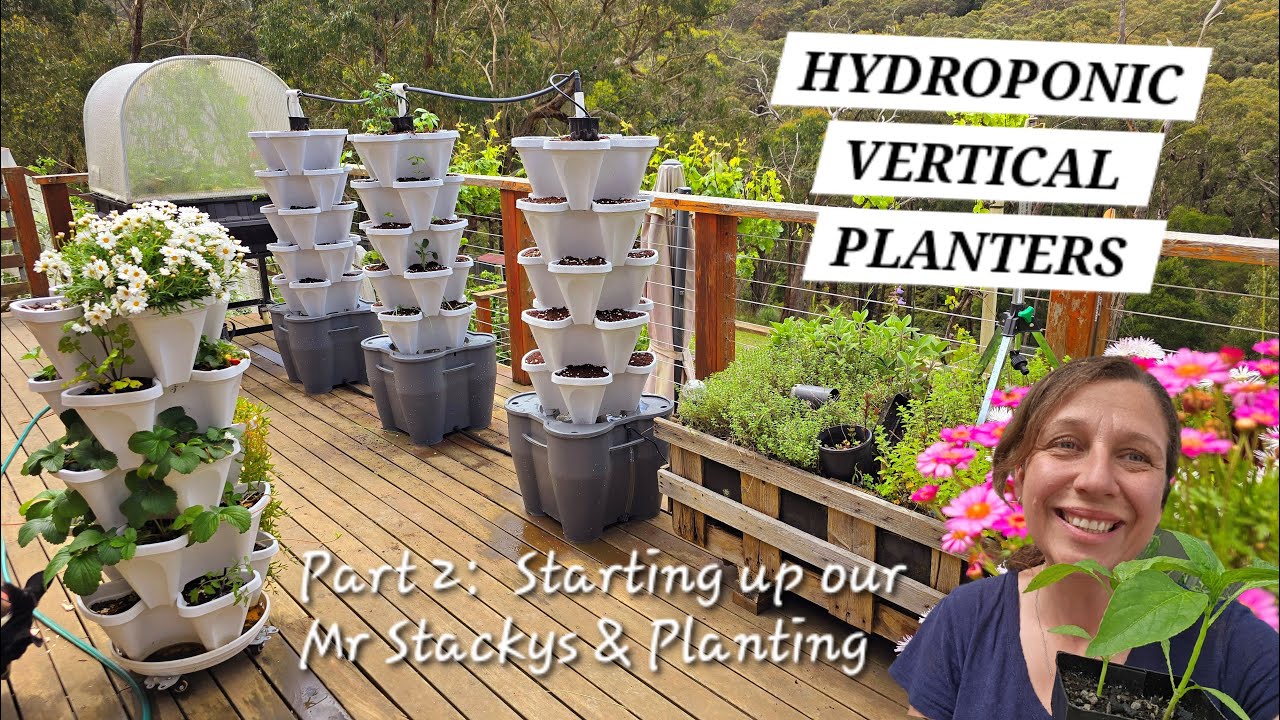 Hydroponic Vertical Planters - Startup & Planting of the Mr Stacky's Smartfarm... the Part 2