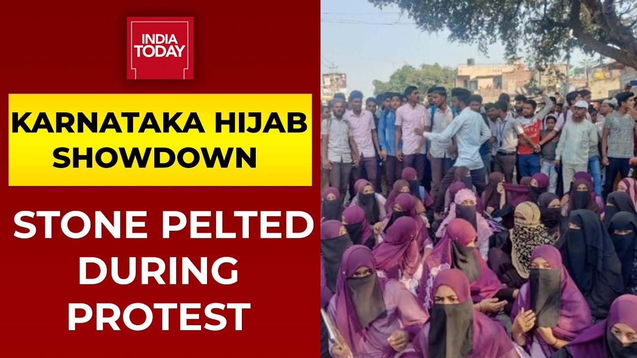 Horrific Scenes In Karnataka; Stone Pelted During Protest, Cops Respond With Lathi Charge