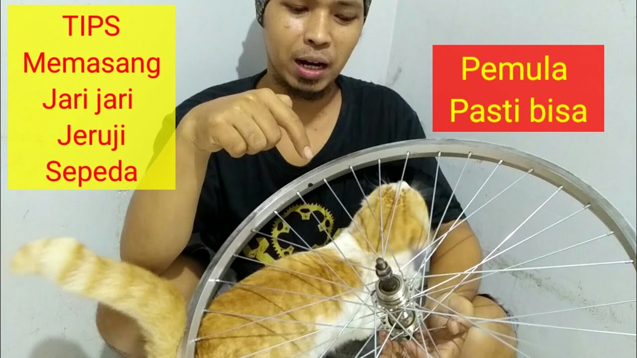 merakit wheelset // cara pasang jari jari sepeda 36 hole anyam silang 3