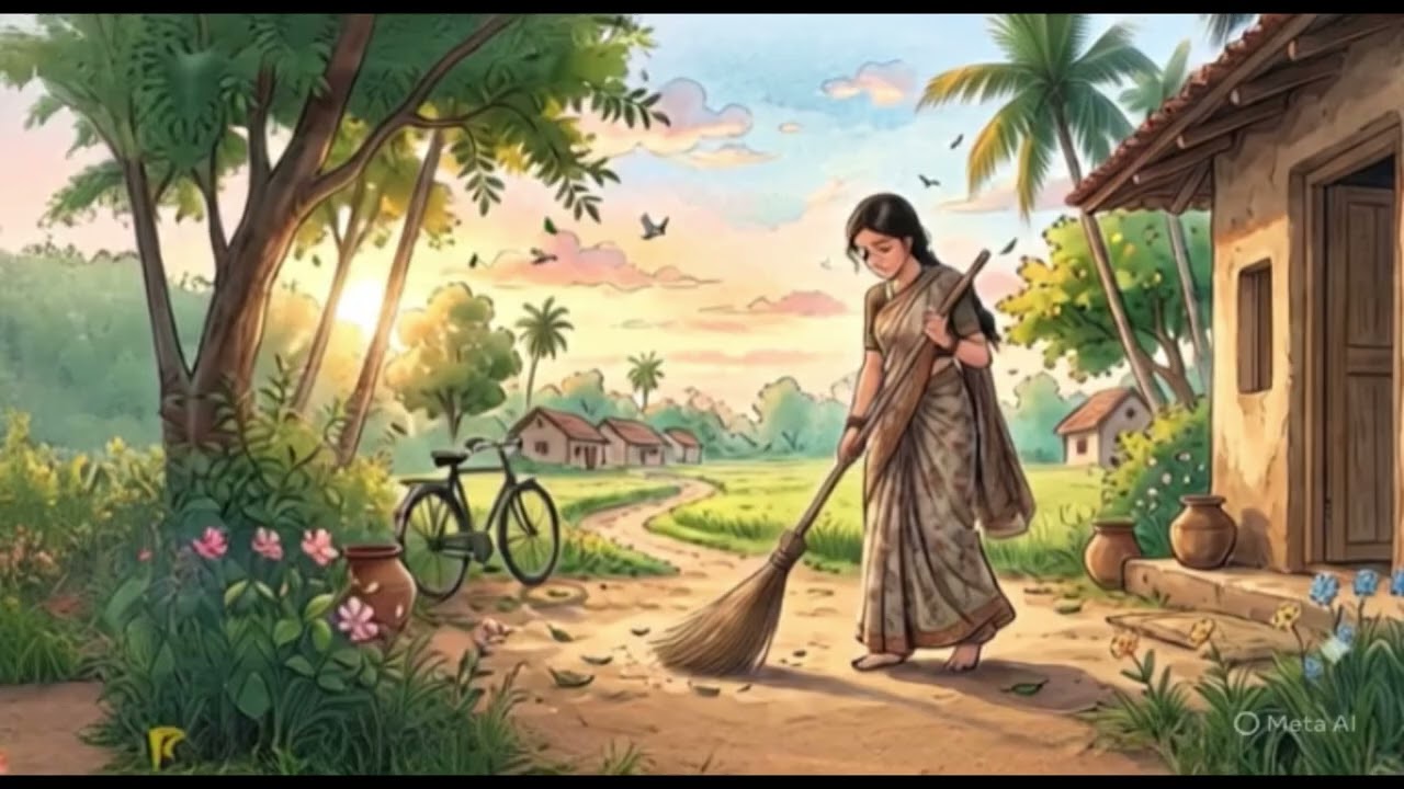 ಹಸಿರು ಹೊಲಗಳು ಮತ್ತು ತೆಂಗಿನ ಮರಗಳ ನಡುವೆ ಒಂದು ಶಾಂತ ಹಳ್ಳಿ… ಅಲ್ಲಿ ಒಂದು ಕಥೆ ಆರಂಭವಾಗುತ್ತದೆ.#cartoonstory 