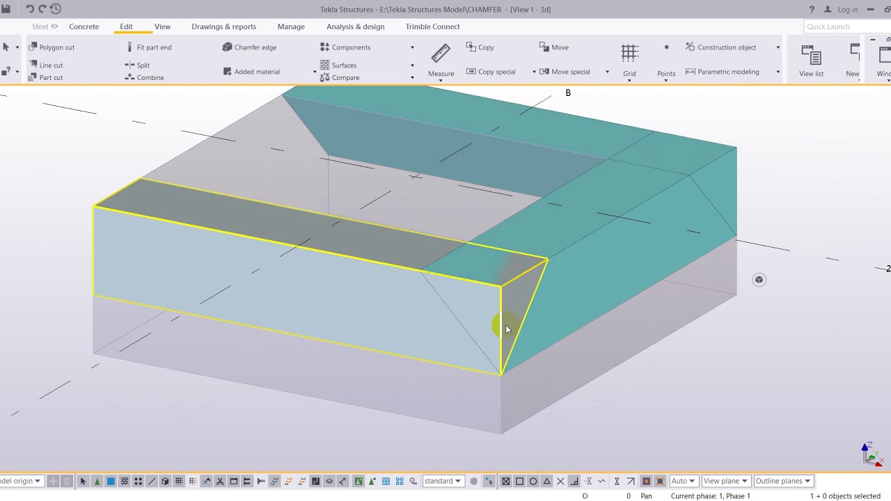 How to FIX CHAMFER EDGE IN TEKLA STRUCTURES