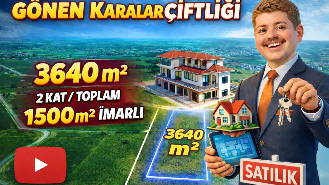 G&ouml;nen Karalar &Ccedil;iftliği'nde Satılık İmarlı Arsa! 6.5m₺