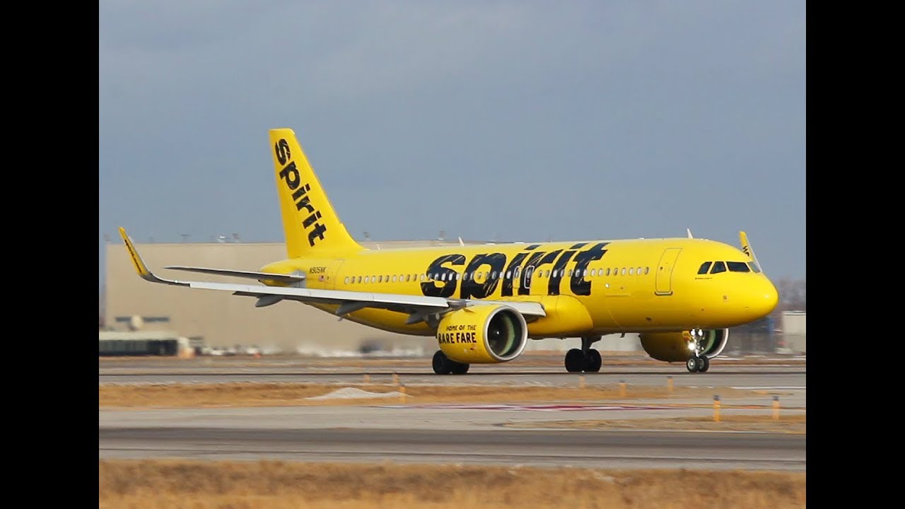 Spirit A320Neo take off, DTW