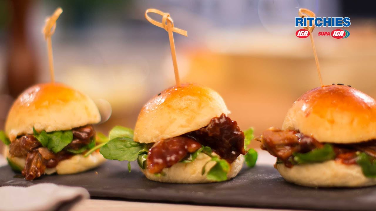 Slow cooked pulled beef Sliders