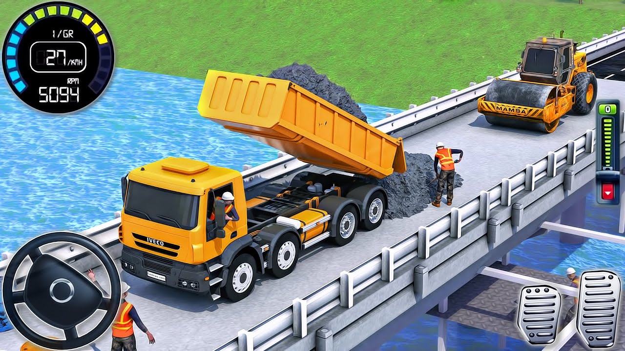 Real US Construction Simulator 3D - Underpass Bridge Road Building in City - Android GamePlay #2