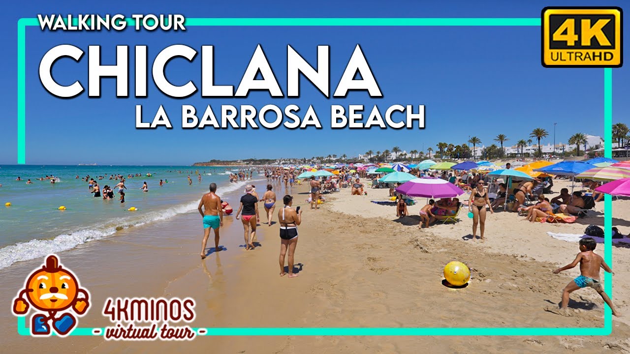 CHICLANA | La Barrosa | 4K UHD | Walking Virtual Tour Spain 2023
