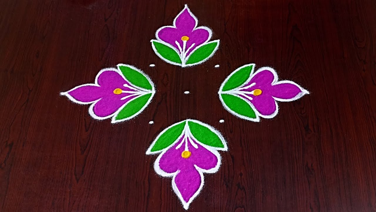 7×1dots easy rangoli|daily muggulu|thipkyanchi,festival rangoli|traditional rangoli#Rang kaa Rangoli