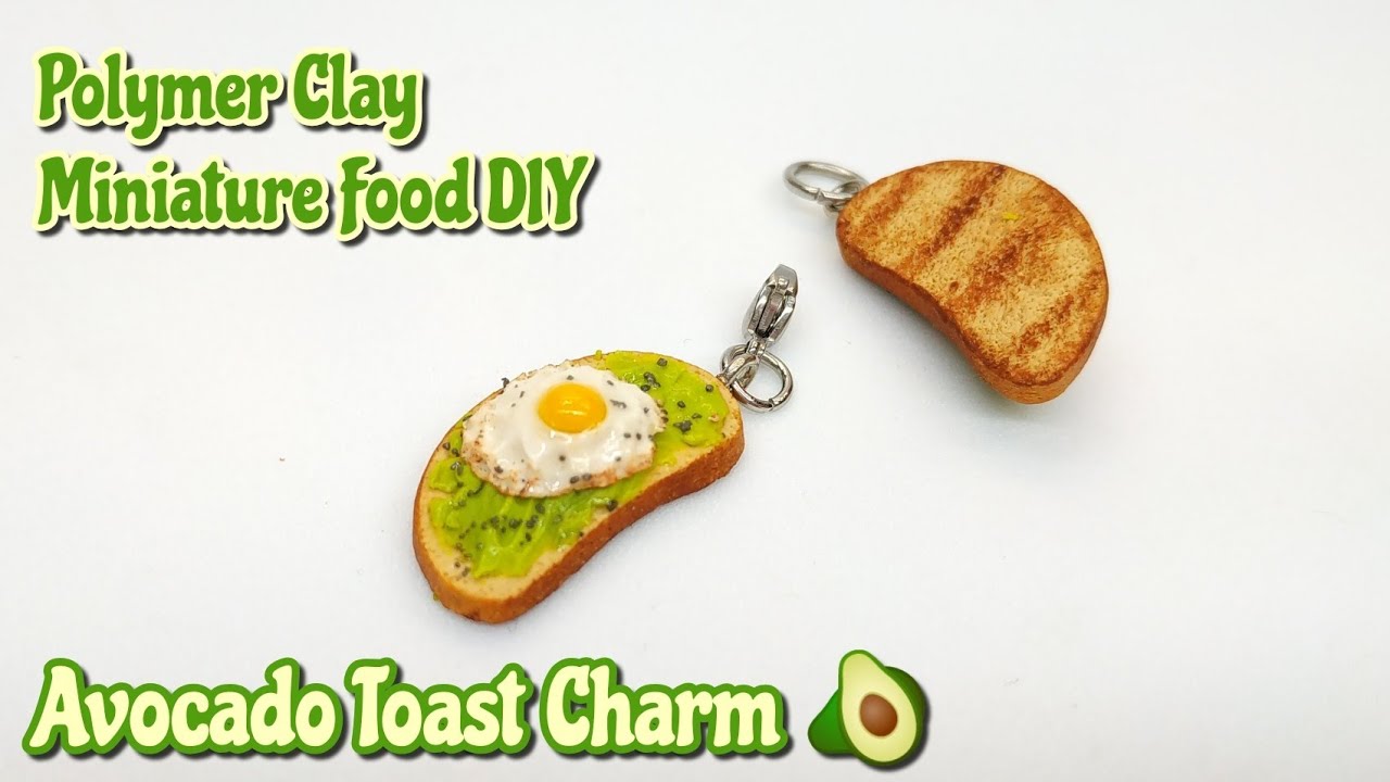 Avocado Toast Charm : Miniature Food : Polymer Clay Tutorial : DIY Crafts by Andisa Charms