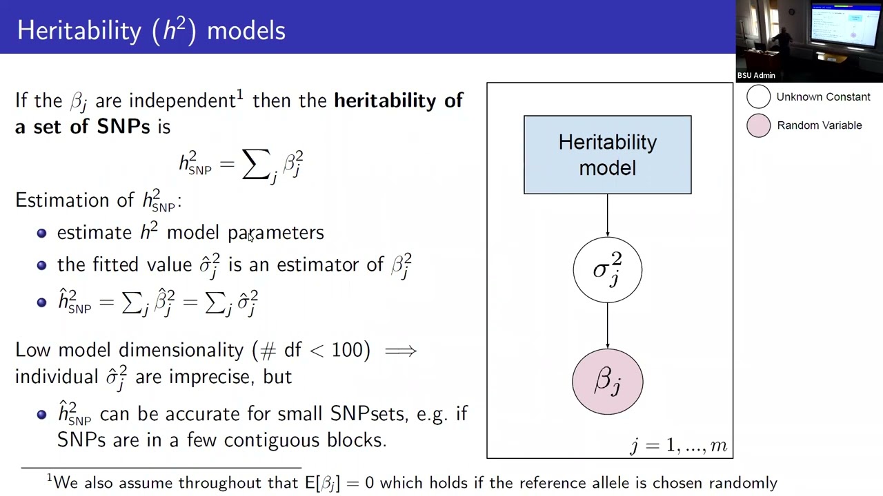 BSU Seminar: 'Genome-wide genetic models for association, heritability analyses and prediction'