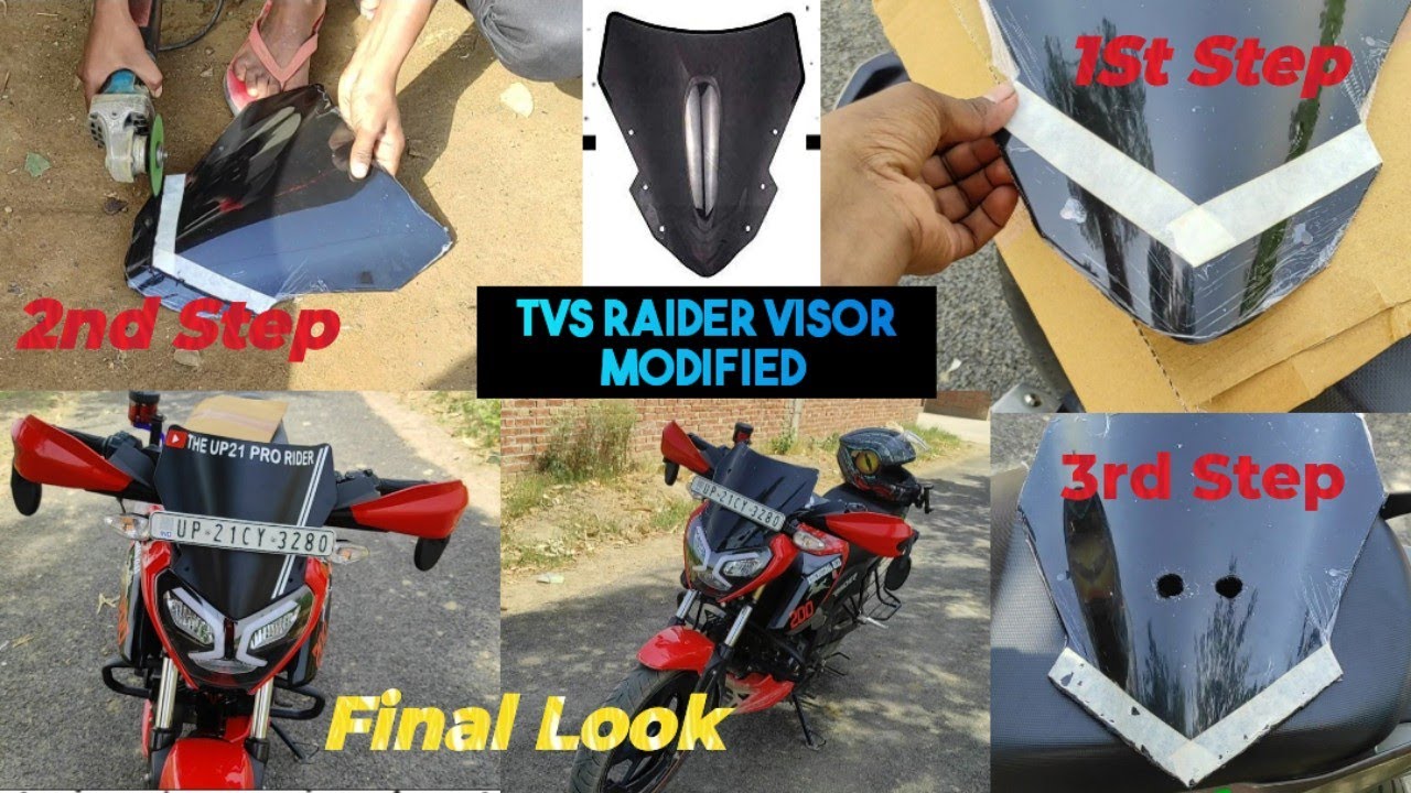 Tvs Raider Visor Modified ❣️😵 || Tvs Raider Visor Installation Detail Video 🔥💫 || Tvs Raider Visor