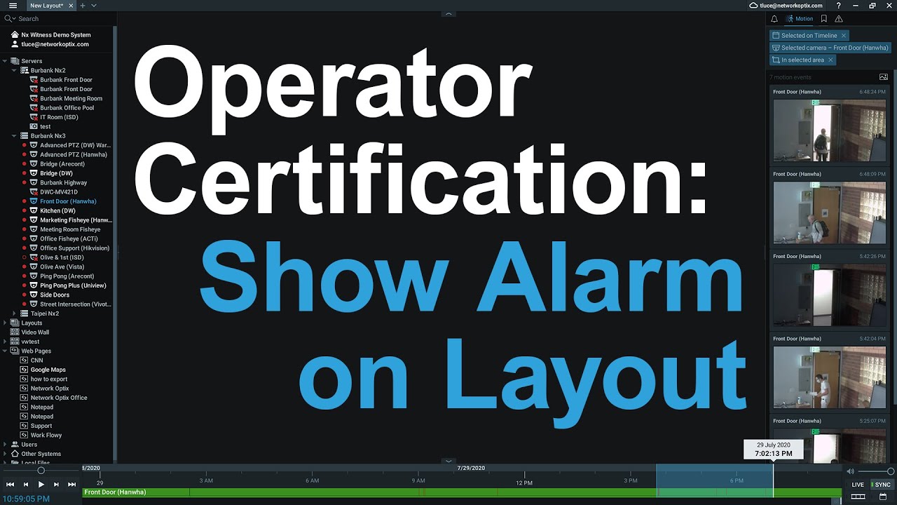 38 - Show on Alarm Layout - Nx Operator Certification