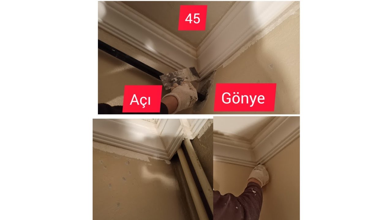 Stropiyer Nasıl yapılır Gönye 45 Açı  Nasıl Kesilir Köşe Nasıl Çıkartılır -Hove To Make