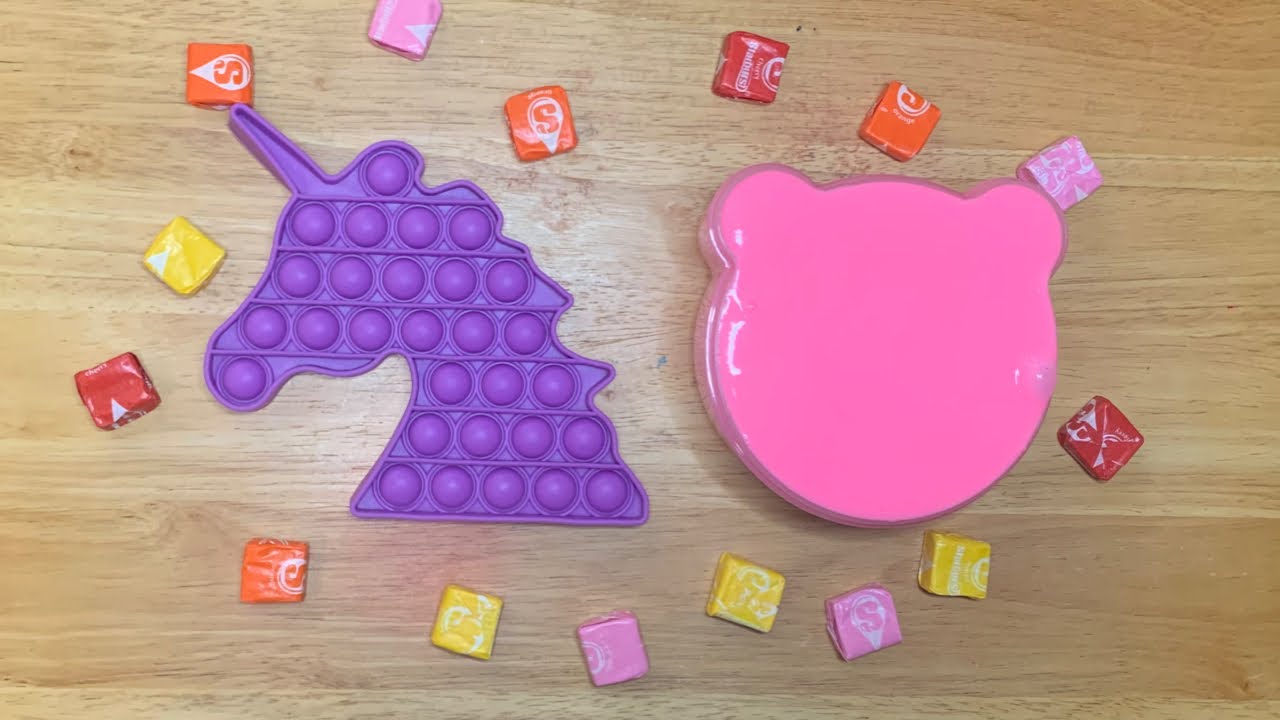 Satisfying Video | Rainbow Mixing Candy in Slime Magic Bathtub with Pop it