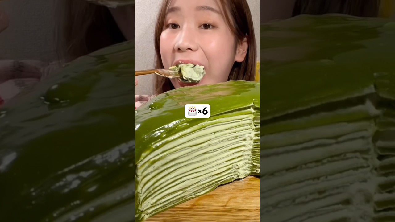 crepe cake😋 MIYU ASMR #asmr #asmreating #asmrfood #mukbang #miyuasmr