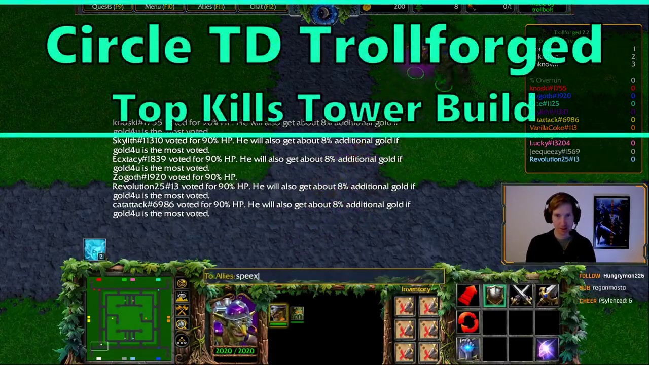 Warcraft 3 Reforged - Circle TD Trollforged | TOP KILL TOWER BUILD!