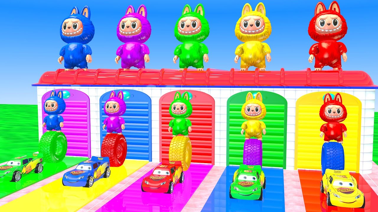 Long Slide Game With Cow Elephant Gorilla Hippopotamus Tiger - 3d Animal Game - Funny 3d Animals